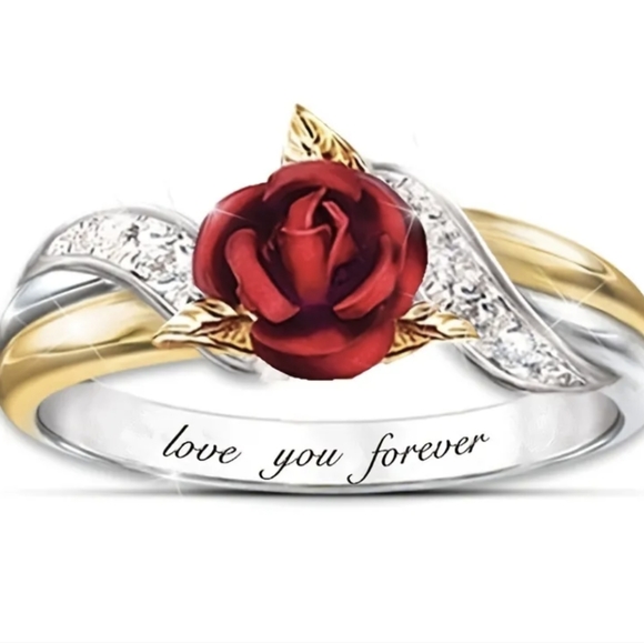 Jewelry - Nwt! Gorgeous gold and silver Love you forever. Engraved ring size 6